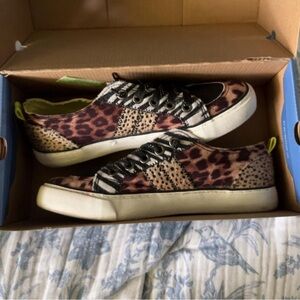 American Vintage Leopard Print Sneakers - Black and Brown